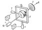 Принципова схема одноосного силового гіростабілізатора з одним гіроскопом: 1 - гирокамерой з ротором;  2 - рама;  3 - датчик кута;  4 - підсилювач;  5 - стабілізуючий двигун;  6 - маятник-коректор;  7 - датчик моментів;  O xhz - осі системи відліку;  Охуz - осі, пов'язані з гирокамерой;  Ox - вісь прецесії;  O h - вісь стабілізації;  a - похибка стабілізації;  b - кут прецесії