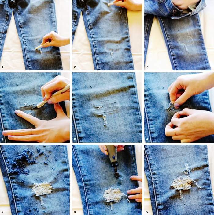 Як зробити рвані джинси канцелярським ножем
