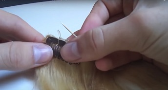 Як пошити пасма з тресс   Як пошити волосся на шпильках